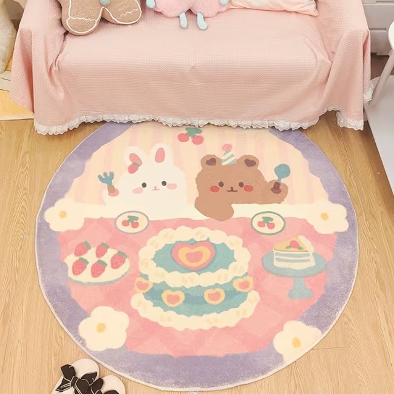 Wholesale Commercial Printing - 귀여운 토끼 곰 케이크 프린트 라운드