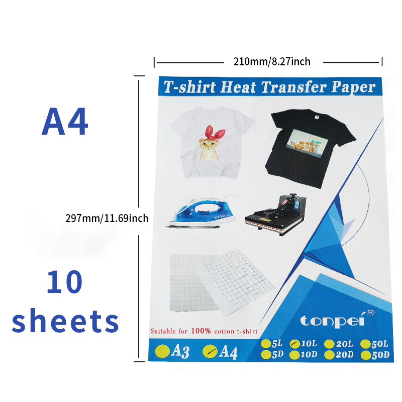 10 시트 잉크젯 열전사 용지 A4 면 티셔츠 진한 검 - White Toner Transfer Paper 리뷰 및 가격