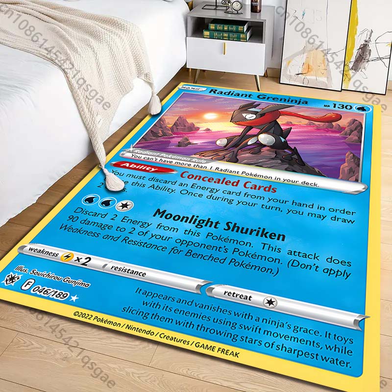 1PC 포켓몬 그레닌자 카드 프린트 카펫 거실 침실 어 - Commercial Printing Usa 리뷰 및 가격